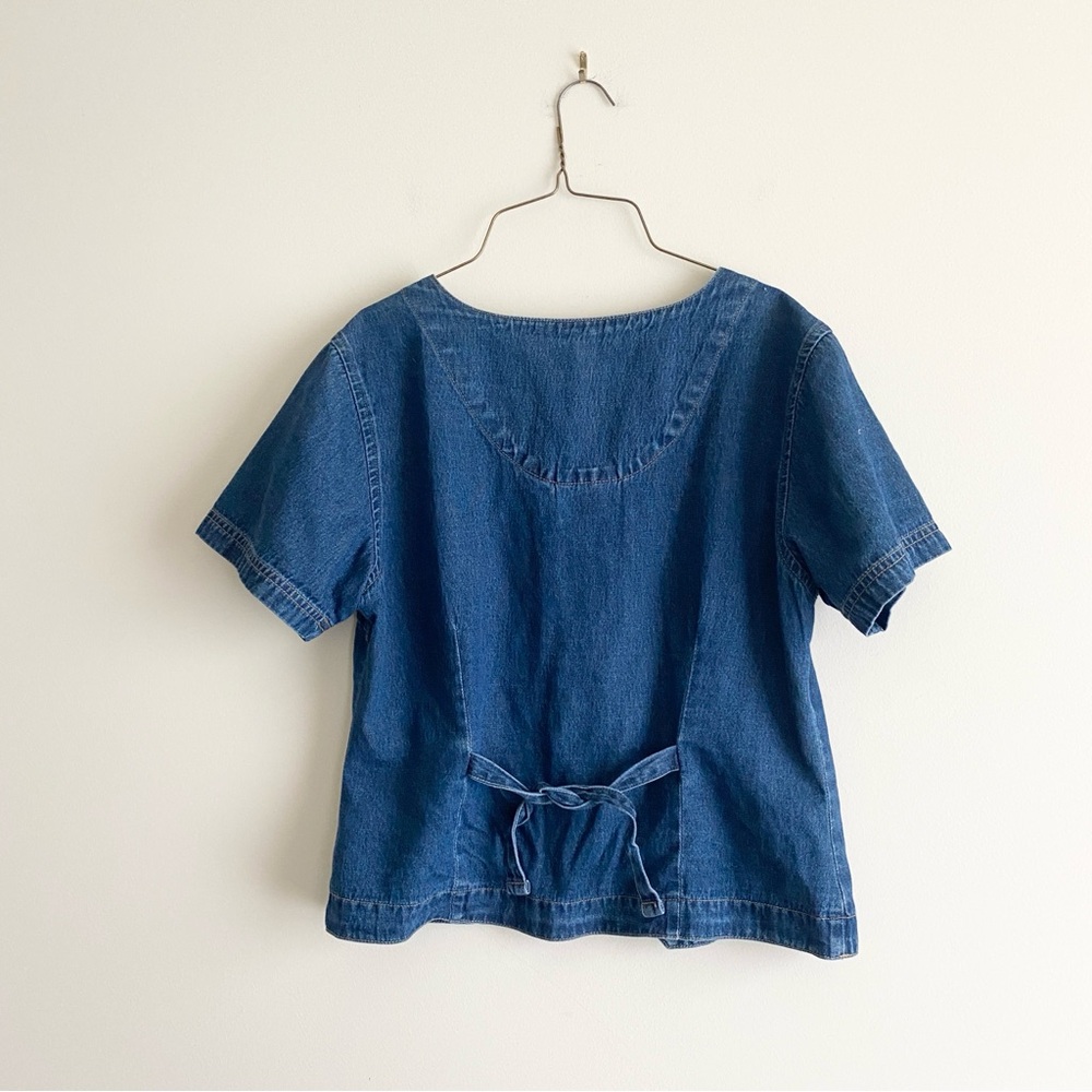 Vintage Erika & Co. Petites Denim Blouse – Size LP - Picture 2 of 4